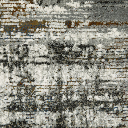 Gemini Distressed Charcoal/ Grey Abstract Cut Pile Rug