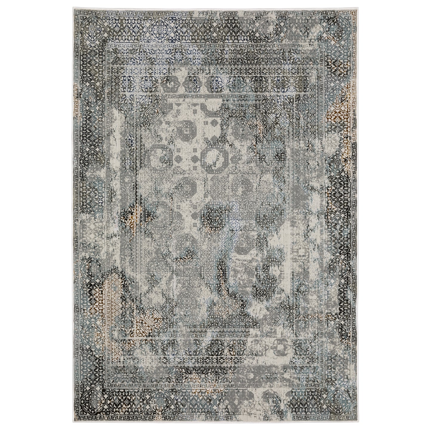 Gemini 4153F Grey Distressed Rug