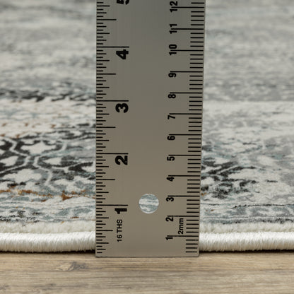 Gemini Distressed Grey/ Multi Oriental Cut Pile Rug