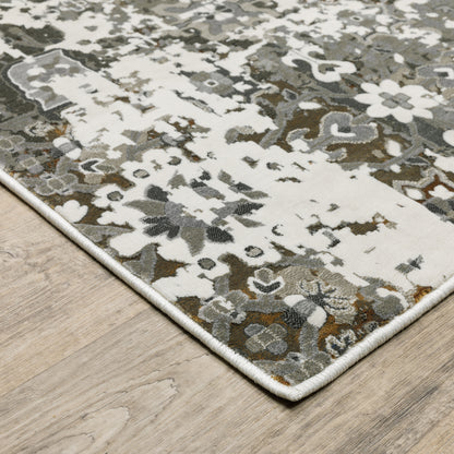 Gemini Distressed Ivory/ Multi Oriental Cut Pile Rug
