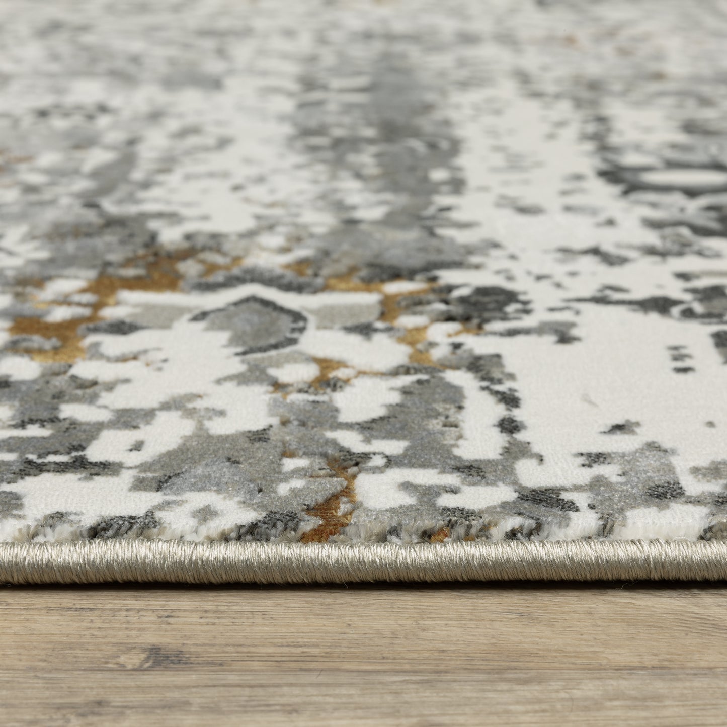 Gemini Distressed Ivory/ Multi Oriental Cut Pile Rug