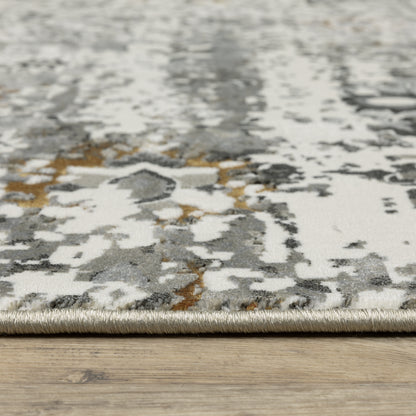 Gemini Distressed Ivory/ Multi Oriental Cut Pile Rug