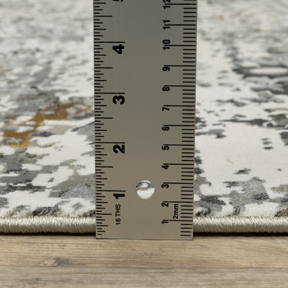 Gemini Distressed Ivory/ Multi Oriental Cut Pile Rug