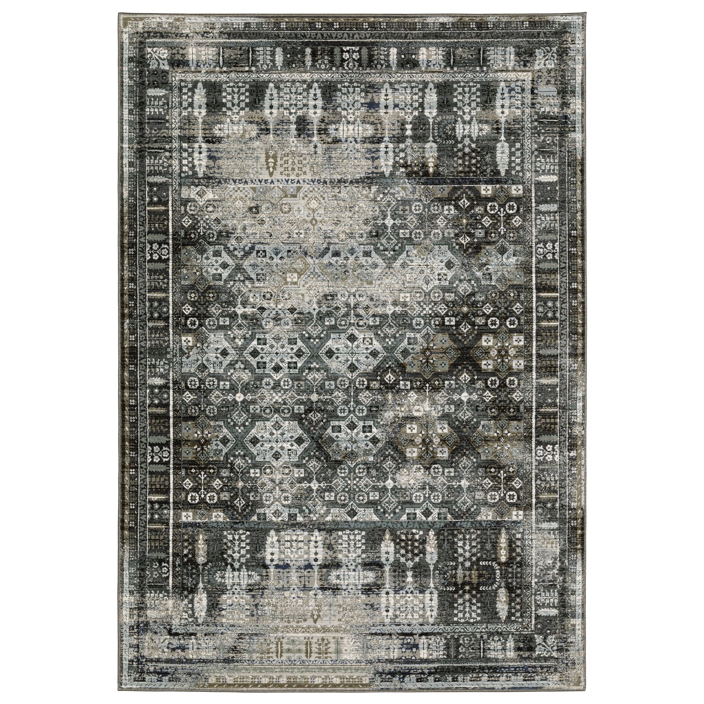 Gemini 070N2 Charcoal Distressed Rug