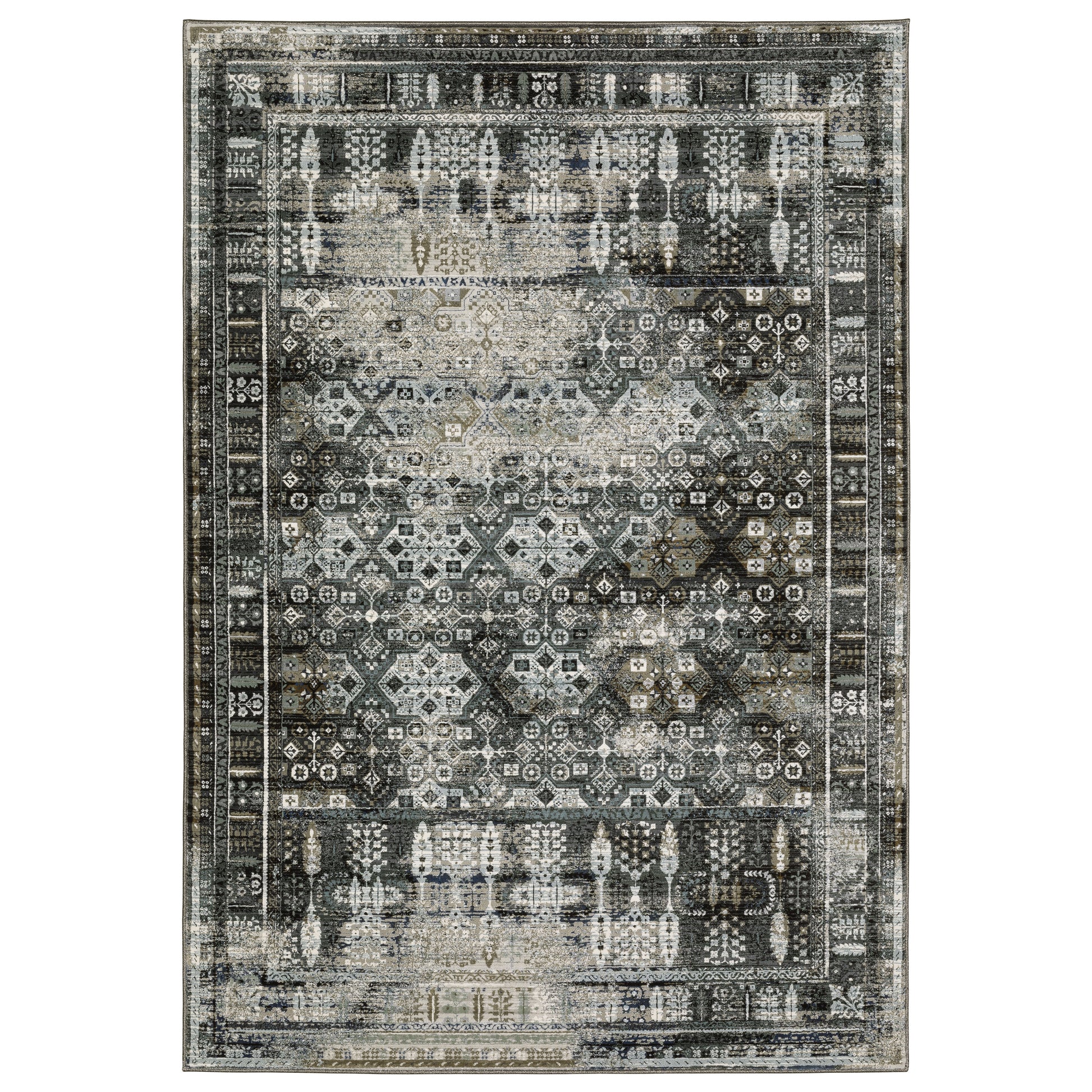 Gemini 070N2 Charcoal Distressed Rug