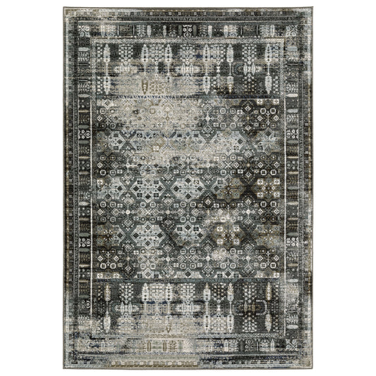 Gemini 070N2 Charcoal Distressed Rug