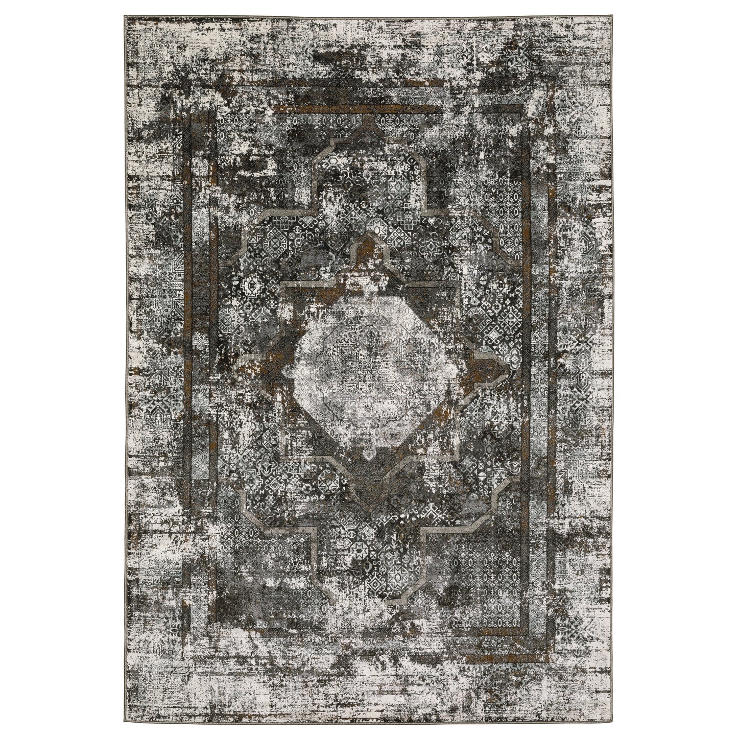 Gemini 090O2 Charcoal Distressed Rug