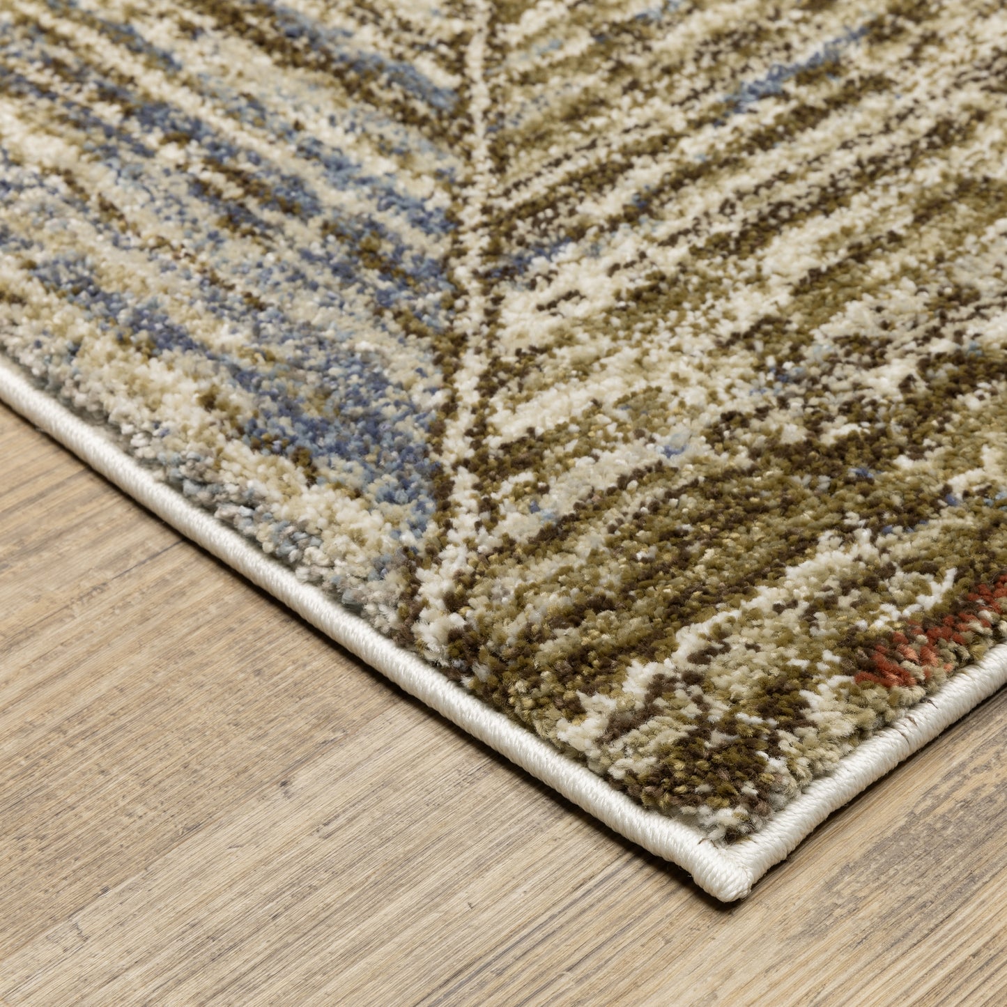 Gemma Geometric Blue/ Rust Cut Pile Rug