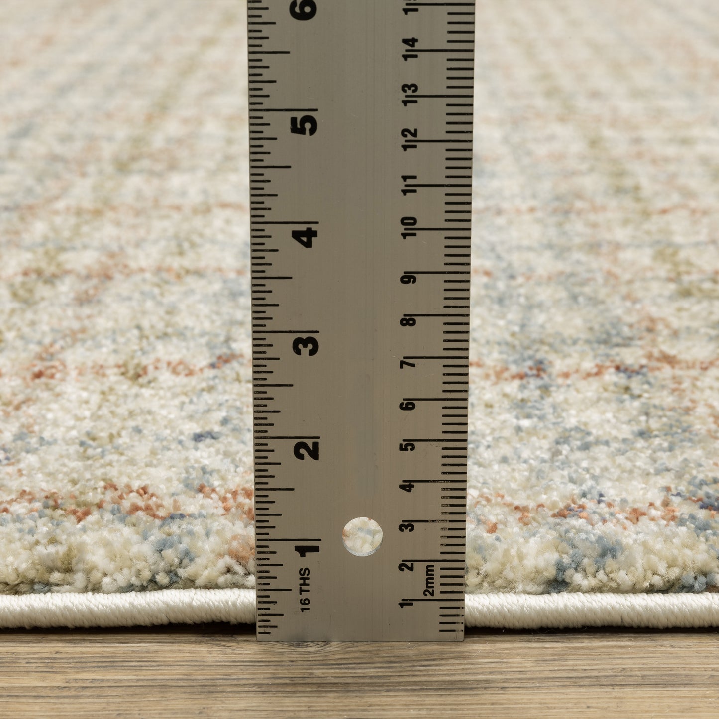 Gemma Stripe Rust/ Green Geometric Cut Pile Rug
