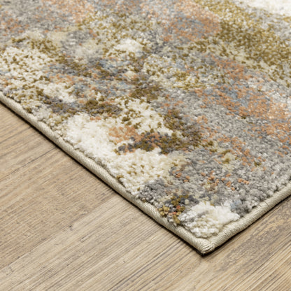 Gemma Abstract Gold/ Rust Cut Pile Rug