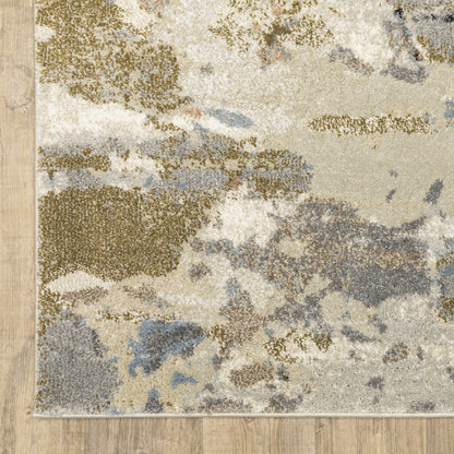 Gemma Abstract Gold/ Rust Cut Pile Rug