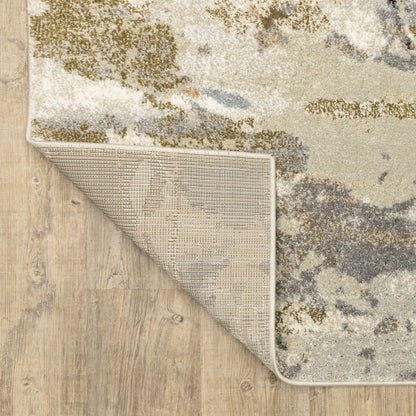 Gemma Abstract Gold/ Rust Cut Pile Rug