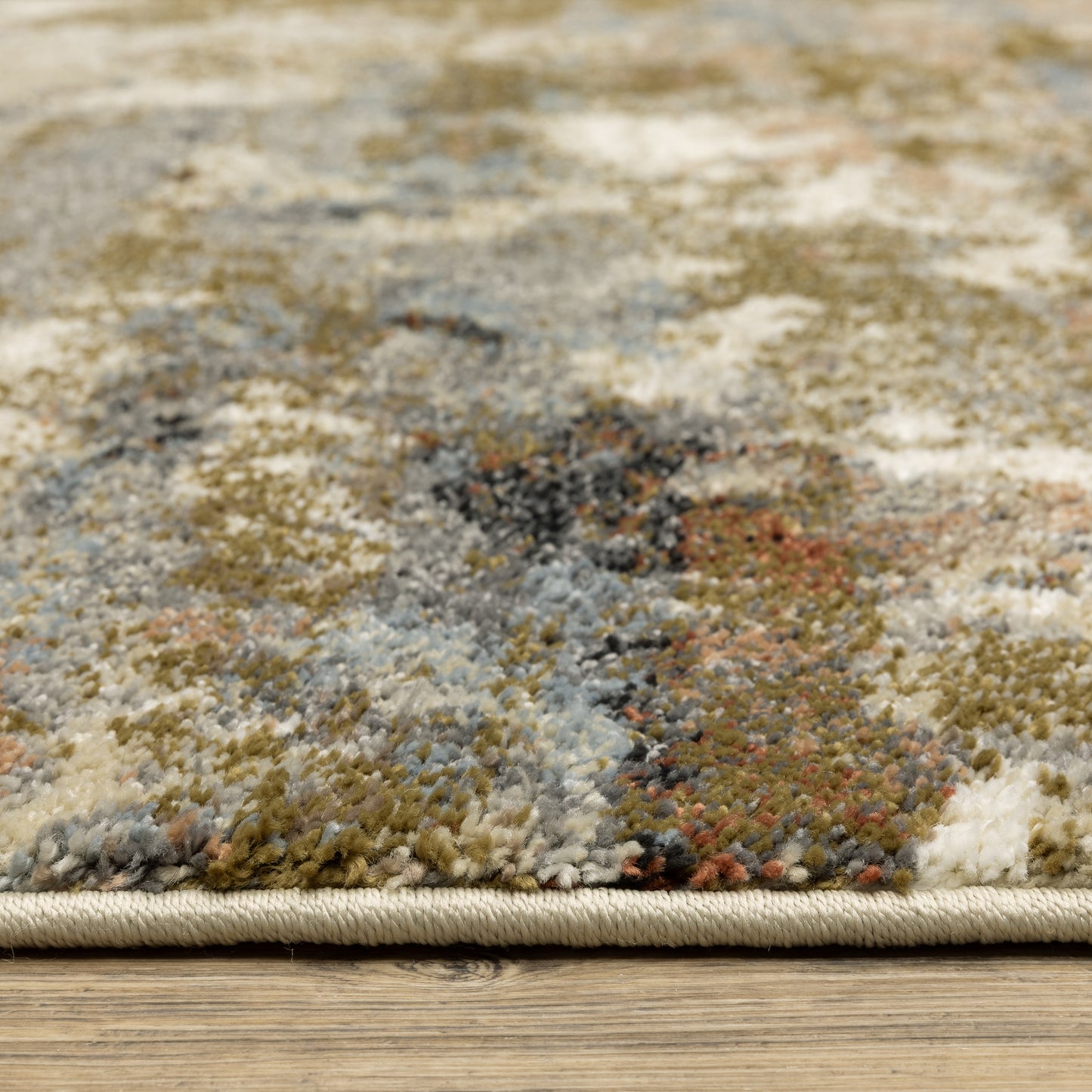 Gemma Abstract Gold/ Rust Cut Pile Rug