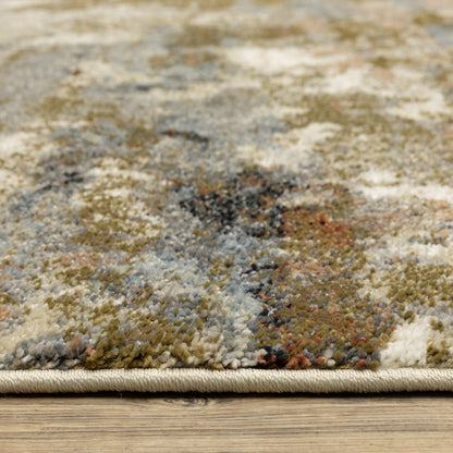 Gemma Abstract Gold/ Rust Cut Pile Rug