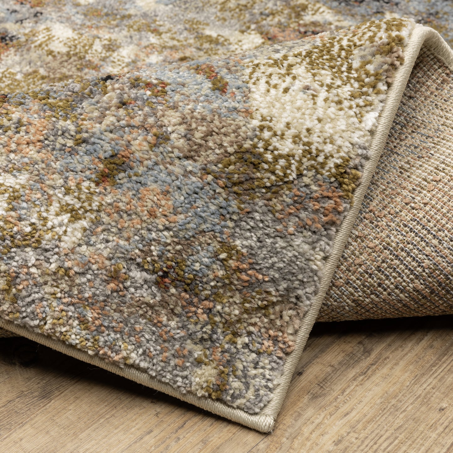 Gemma Abstract Gold/ Rust Cut Pile Rug