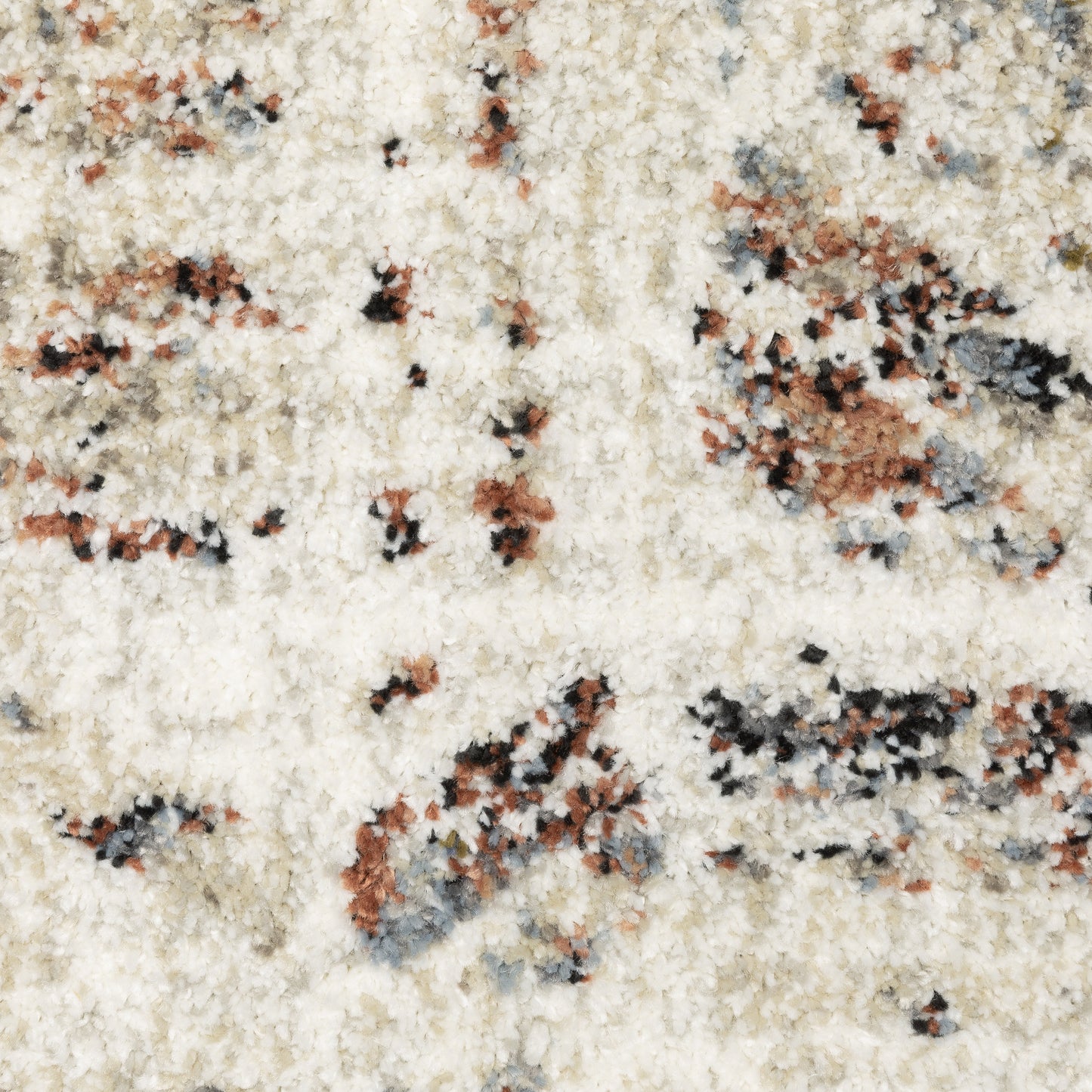 Gemma Distressed Beige/ Multi Geometric Cut Pile Rug