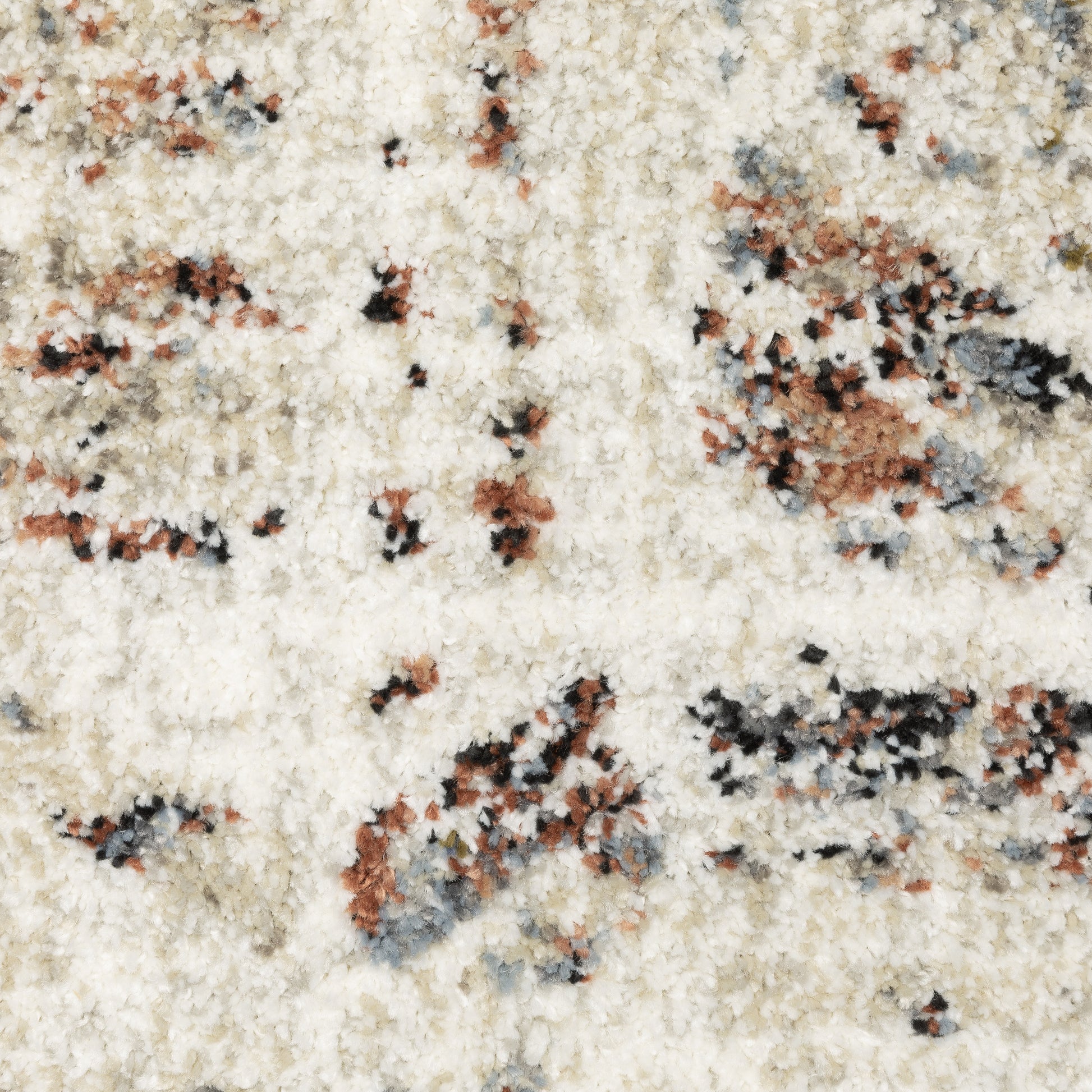 Gemma Distressed Beige/ Multi Geometric Cut Pile Rug