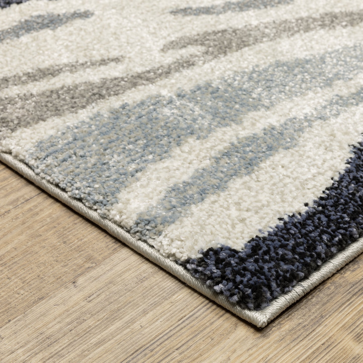 Gemma Abstract Blue/ Beige Cut Pile Rug