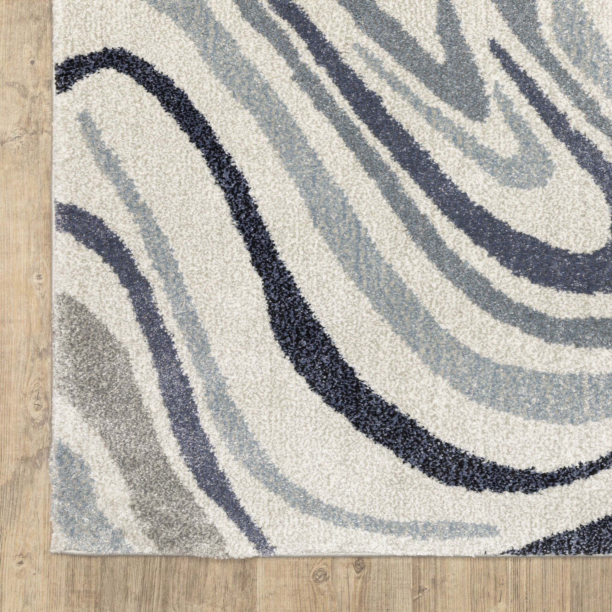 Gemma Abstract Blue/ Beige Cut Pile Rug