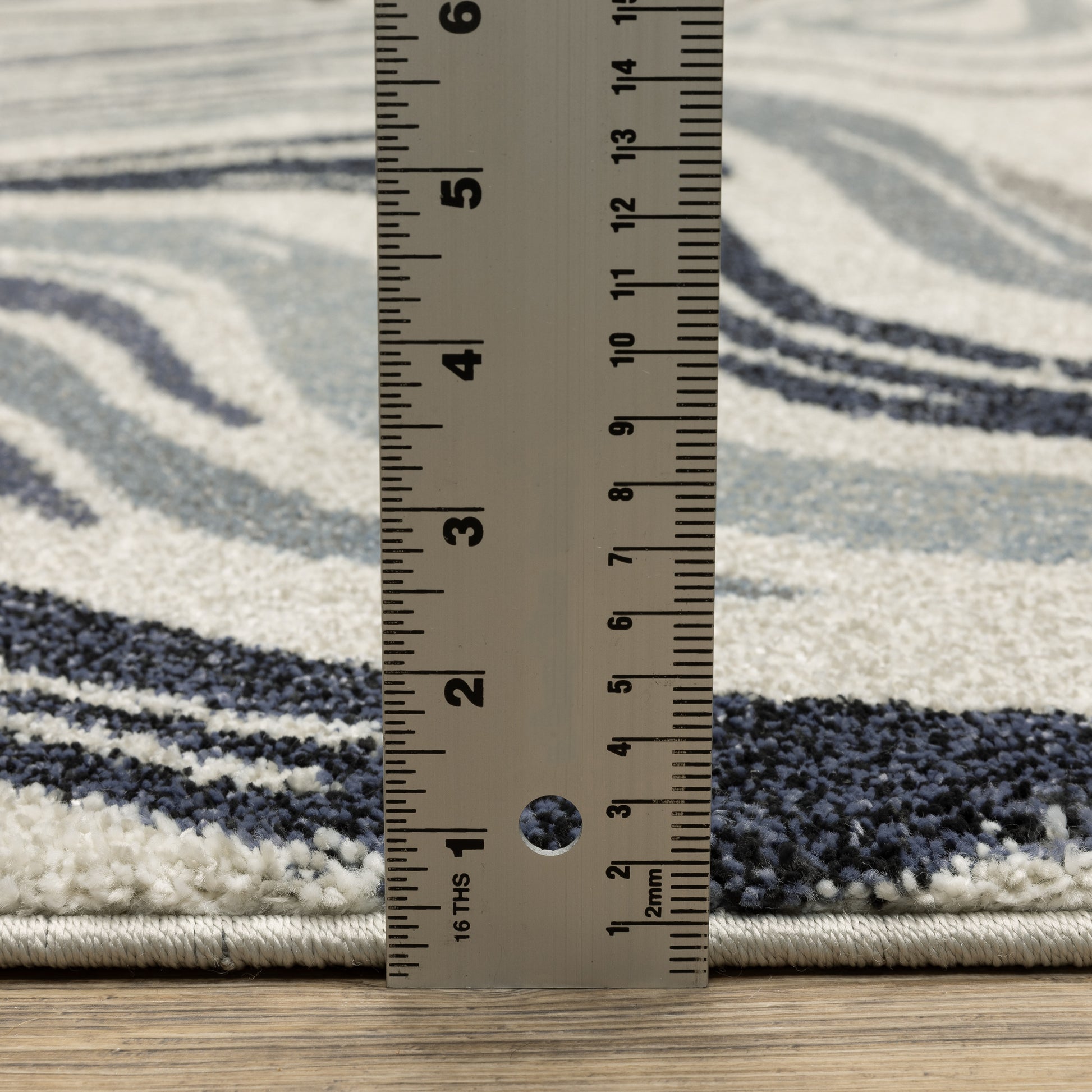 Gemma Abstract Blue/ Beige Cut Pile Rug