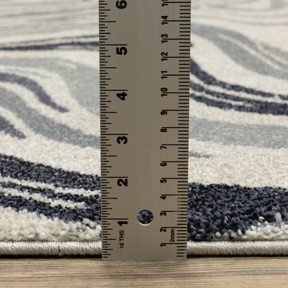 Gemma Abstract Blue/ Beige Cut Pile Rug