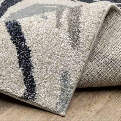 Gemma Abstract Blue/ Beige Cut Pile Rug