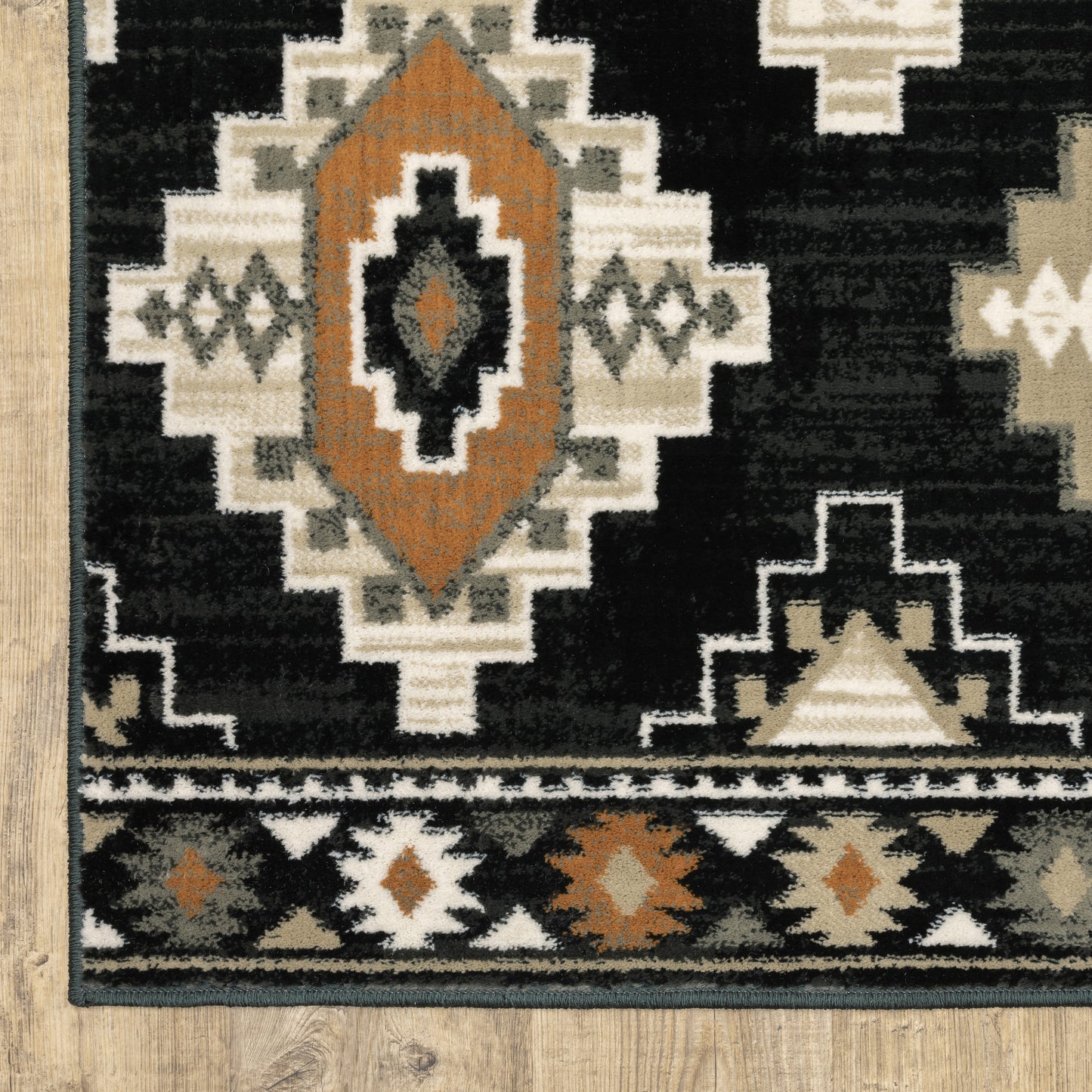 Georgia Southwest/Lodge Charcoal/ Ivory Cut Pile Rug
