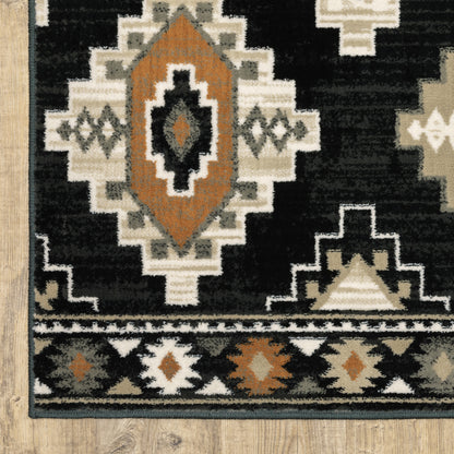 Georgia Southwest/Lodge Charcoal/ Ivory Cut Pile Rug