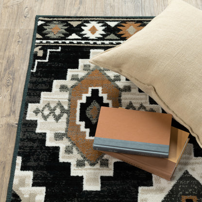 Georgia Southwest/Lodge Charcoal/ Ivory Cut Pile Rug