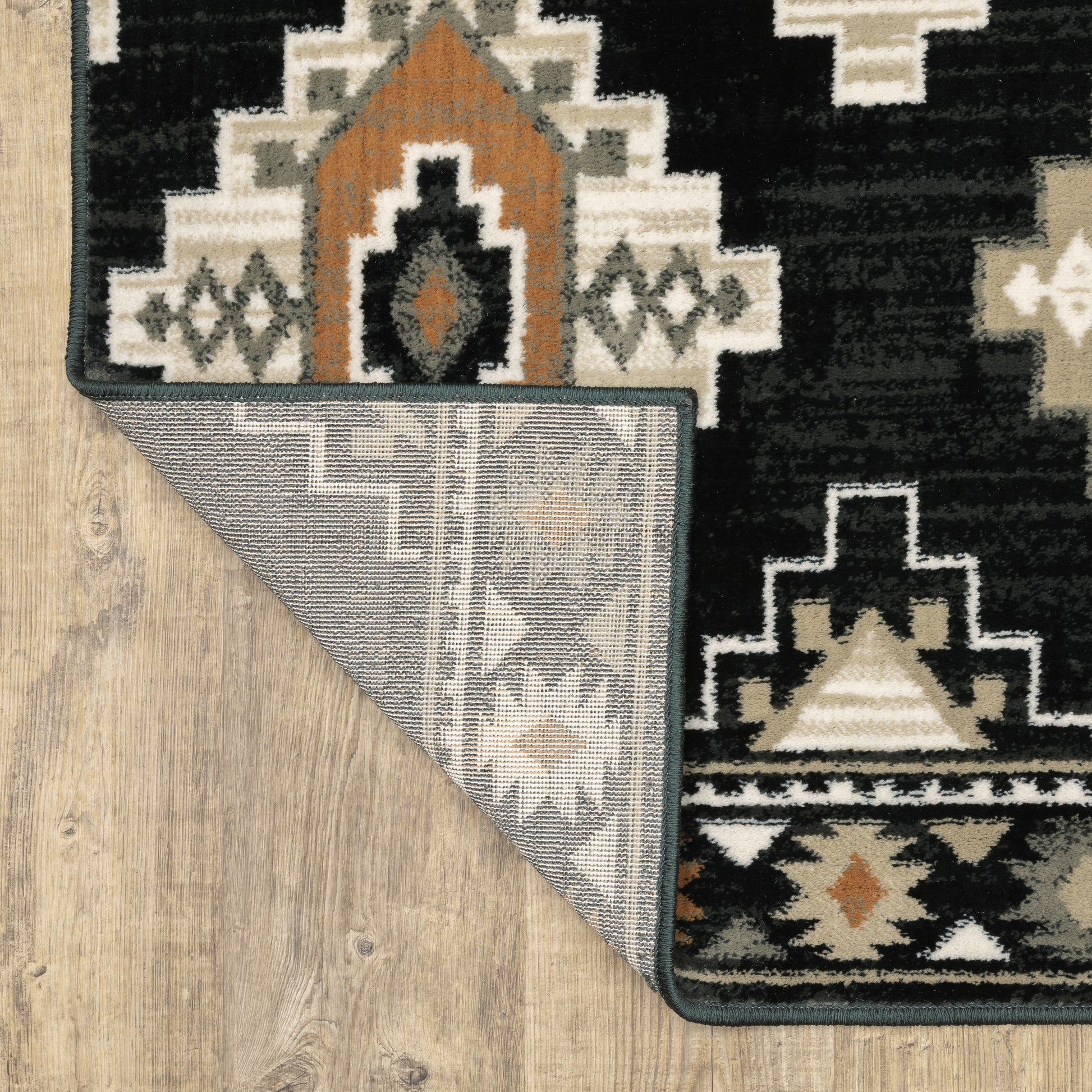 Georgia Southwest/Lodge Charcoal/ Ivory Cut Pile Rug