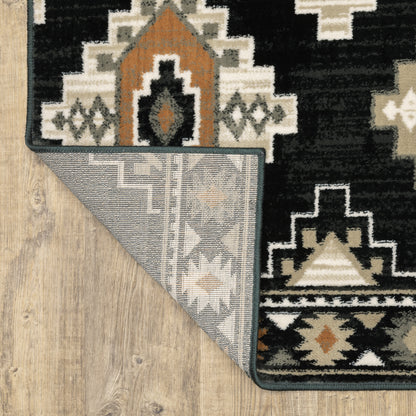 Georgia Southwest/Lodge Charcoal/ Ivory Cut Pile Rug