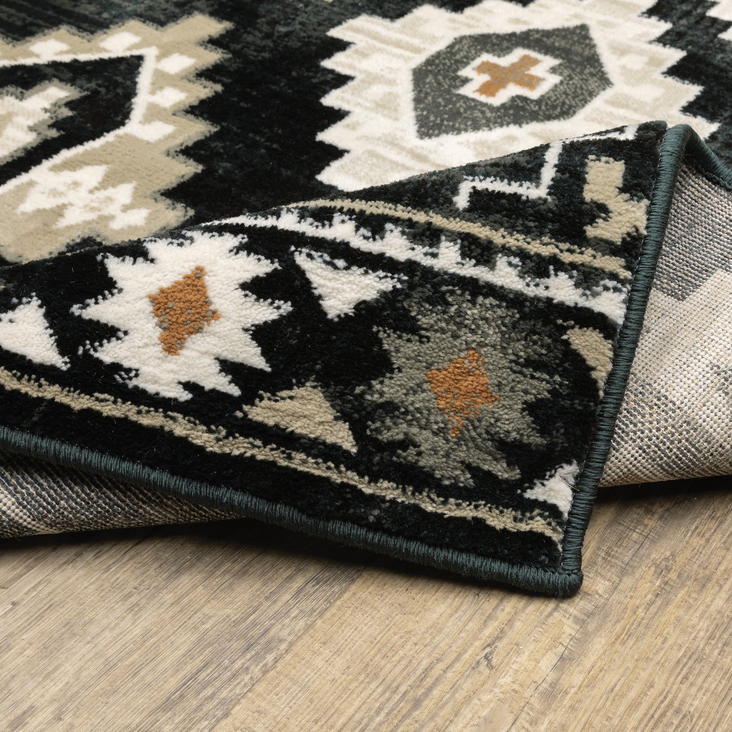 Georgia Southwest/Lodge Charcoal/ Ivory Cut Pile Rug