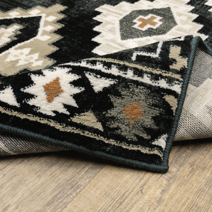 Georgia Southwest/Lodge Charcoal/ Ivory Cut Pile Rug