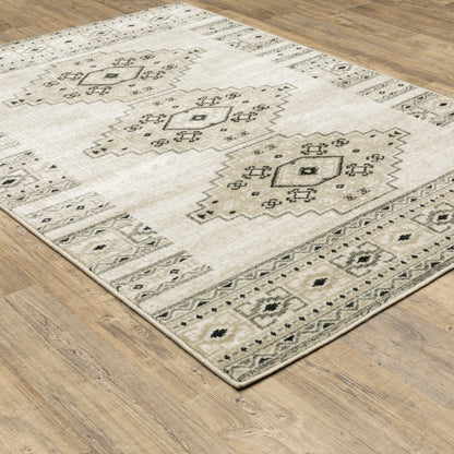 Georgia Southwest/Lodge Ivory/ Grey Cut Pile Rug