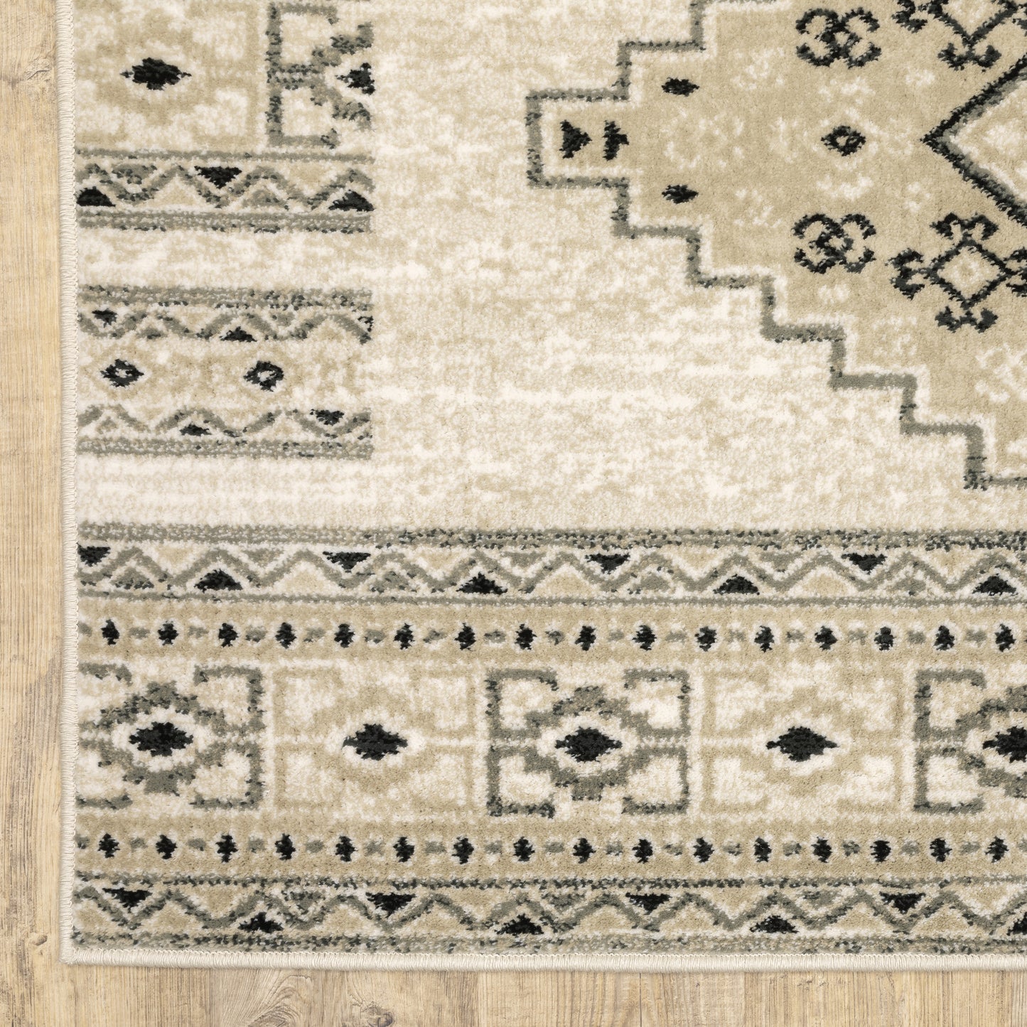 Georgia Southwest/Lodge Ivory/ Grey Cut Pile Rug