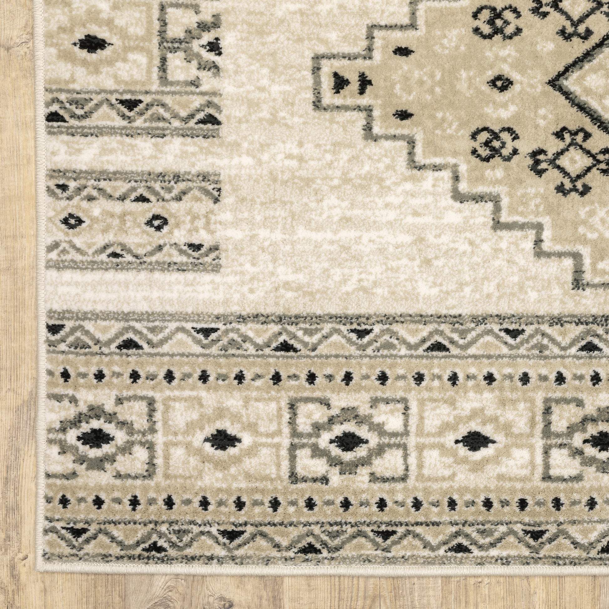 Georgia Southwest/Lodge Ivory/ Grey Cut Pile Rug