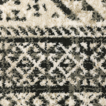 Georgia Medallion Ivory/ Grey Distressed Cut Pile Rug