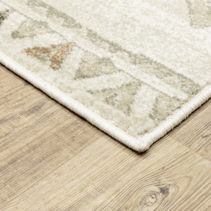 Georgia Tribal Ivory/ Orange Southwest/Lodge Cut Pile Rug