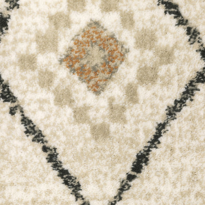 Georgia Tribal Ivory/ Orange Southwest/Lodge Cut Pile Rug