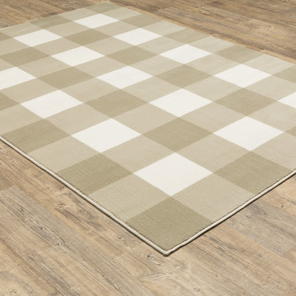 Georgia Geometric Beige/ Ivory Cut Pile Rug