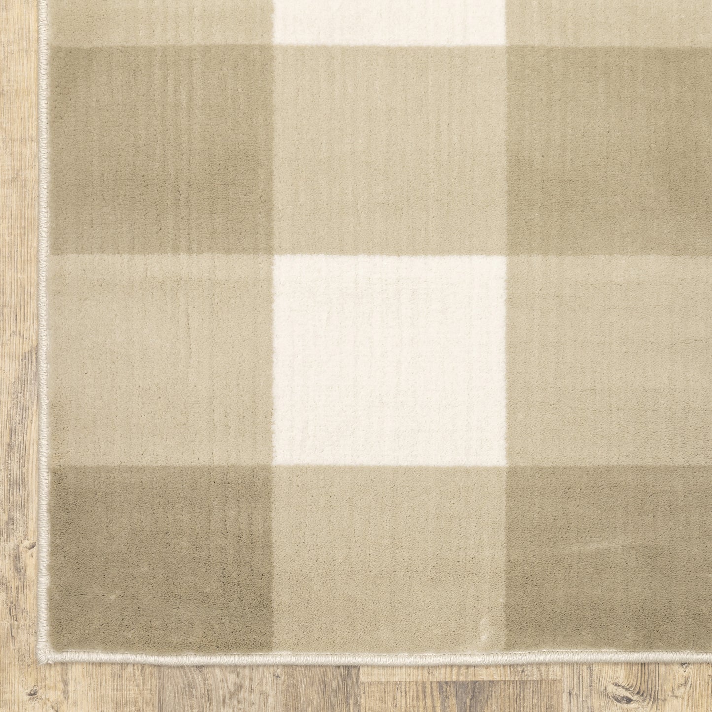 Georgia Geometric Beige/ Ivory Cut Pile Rug