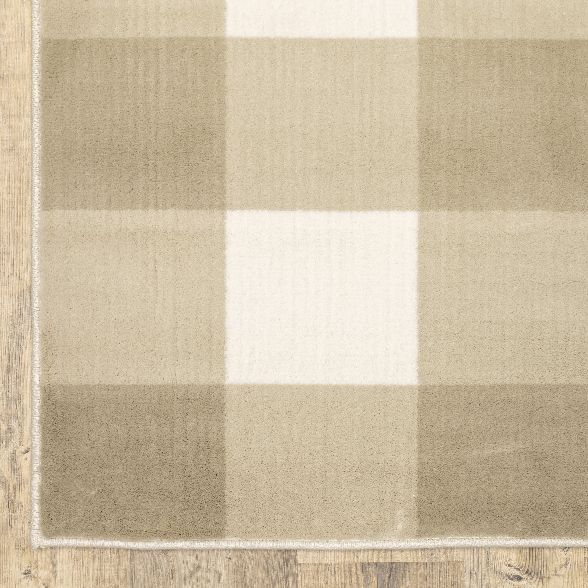 Georgia Geometric Beige/ Ivory Cut Pile Rug