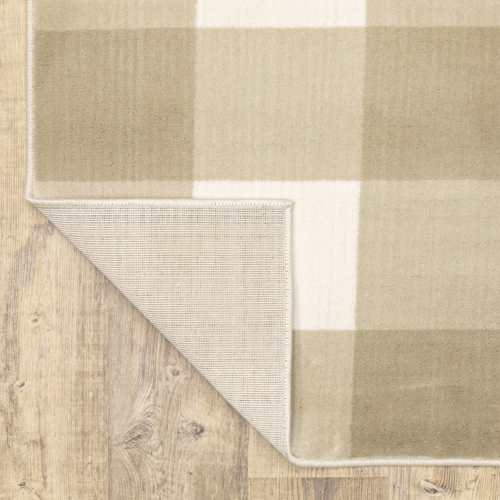 Georgia Geometric Beige/ Ivory Cut Pile Rug