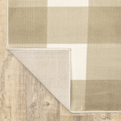 Georgia Geometric Beige/ Ivory Cut Pile Rug