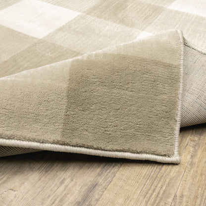 Georgia Geometric Beige/ Ivory Cut Pile Rug