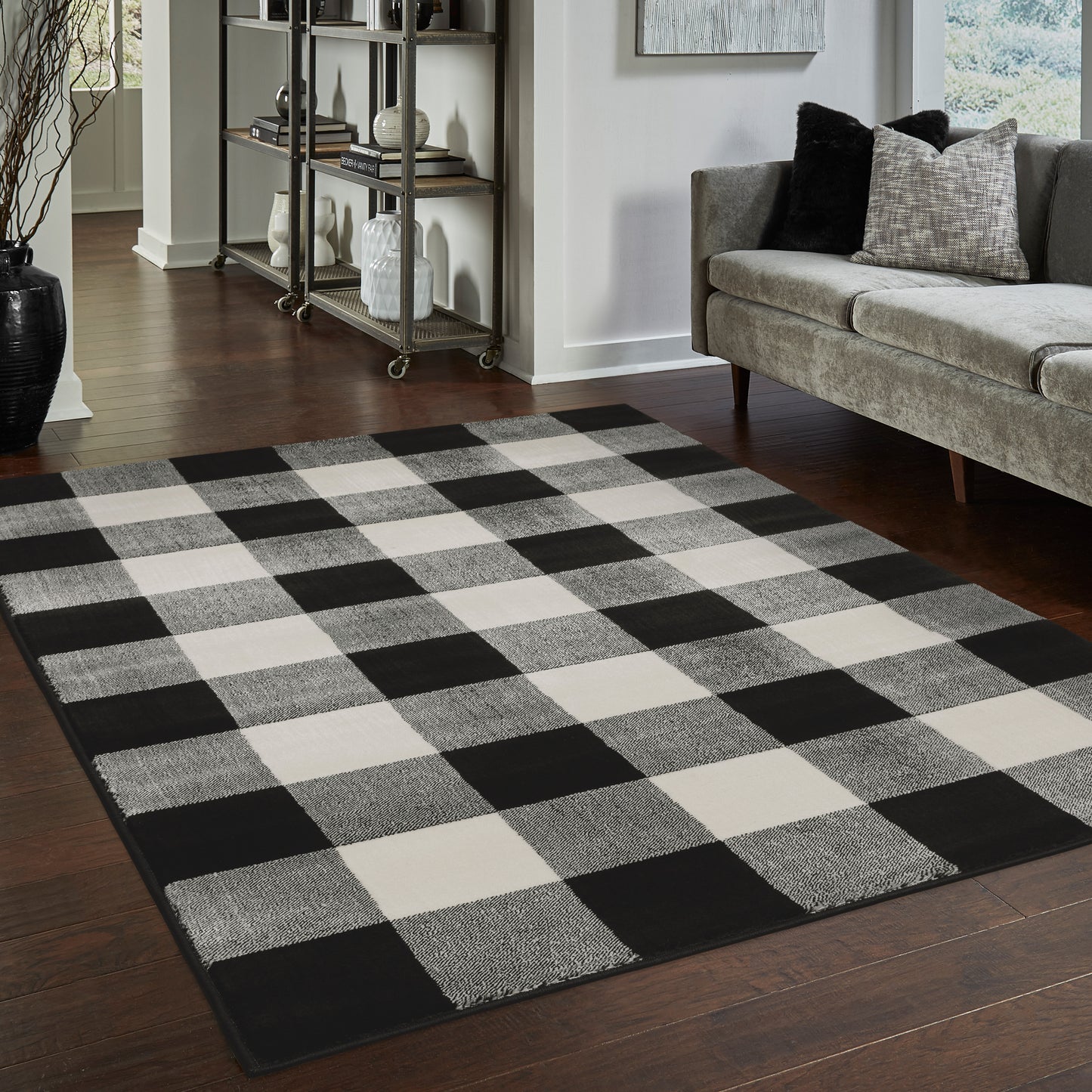 Georgia 678D0 Black Geometric Rug