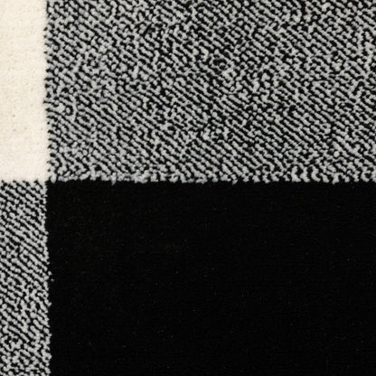 Georgia Geometric Black/ Ivory Cut Pile Rug
