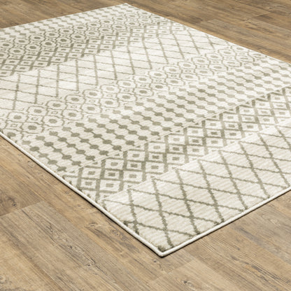 Georgia Southwest/Lodge Ivory/ Grey Tribal Cut Pile Rug
