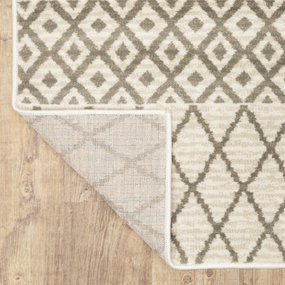 Georgia Southwest/Lodge Ivory/ Grey Tribal Cut Pile Rug