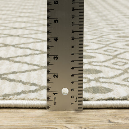 Georgia Southwest/Lodge Ivory/ Grey Tribal Cut Pile Rug